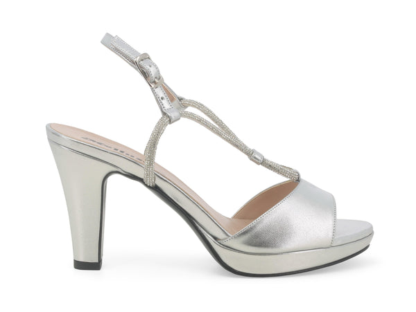 Melluso Sandali Cerimonia Microstrass Tacco Coda in Pelle Argento J629W-238532